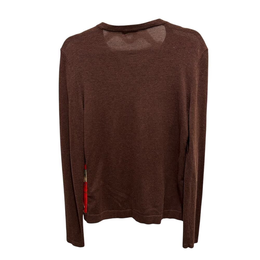 J. Mclaughlin Brown Red Equine Print Button Up Lo… - image 6